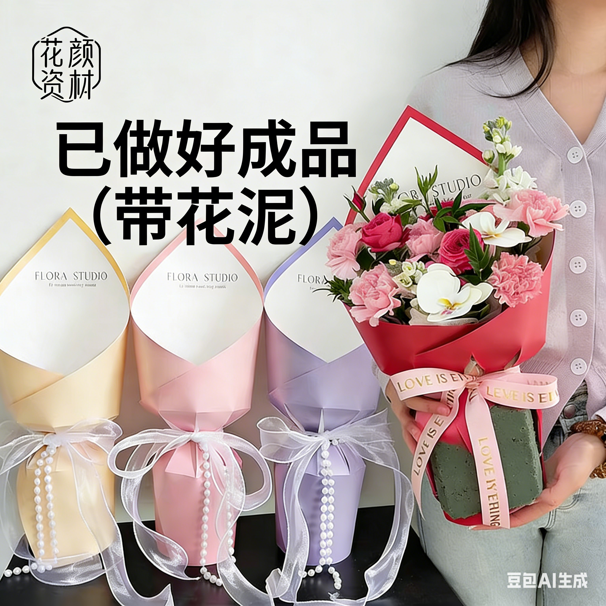 花束包装纸手工编织DIY花束材料包香皂花送女友闺蜜生日礼物,节庆用品/礼品,香皂花,淘宝优惠券,粉丝福利购,淘宝优惠卷