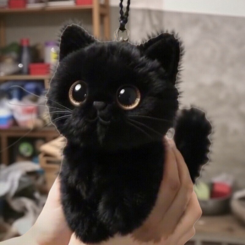 黑猫毛绒玩偶公仔挂件可爱毛绒