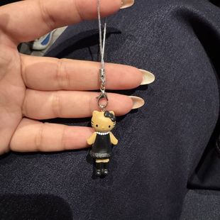 日系中古小香风黑皮大长腿hello kitty包包手机挂件kt猫迷你玩偶