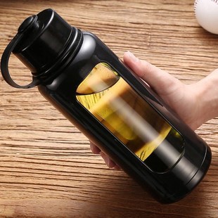 车载玻璃杯水杯男k女双层便携大容量家用茶水分离过滤创意泡茶杯