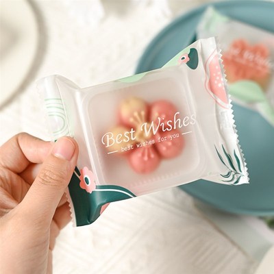 绿豆糕包装袋带托冰皮中秋月饼托盒单独封口自封机封3U0克50g盒子