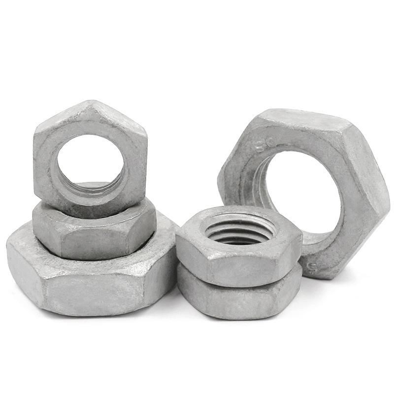 GB6172热镀锌六角薄螺母 热浸x锌薄螺帽M10M12M16M20M24系列