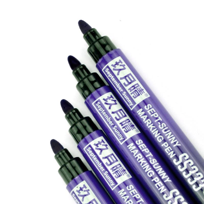 紫色记号笔防水防油不掉色彩色标记笔马克笔大号单S头油性笔10支