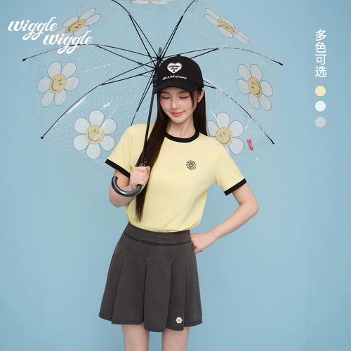 韩版时尚休闲百搭撞色短袖t恤女