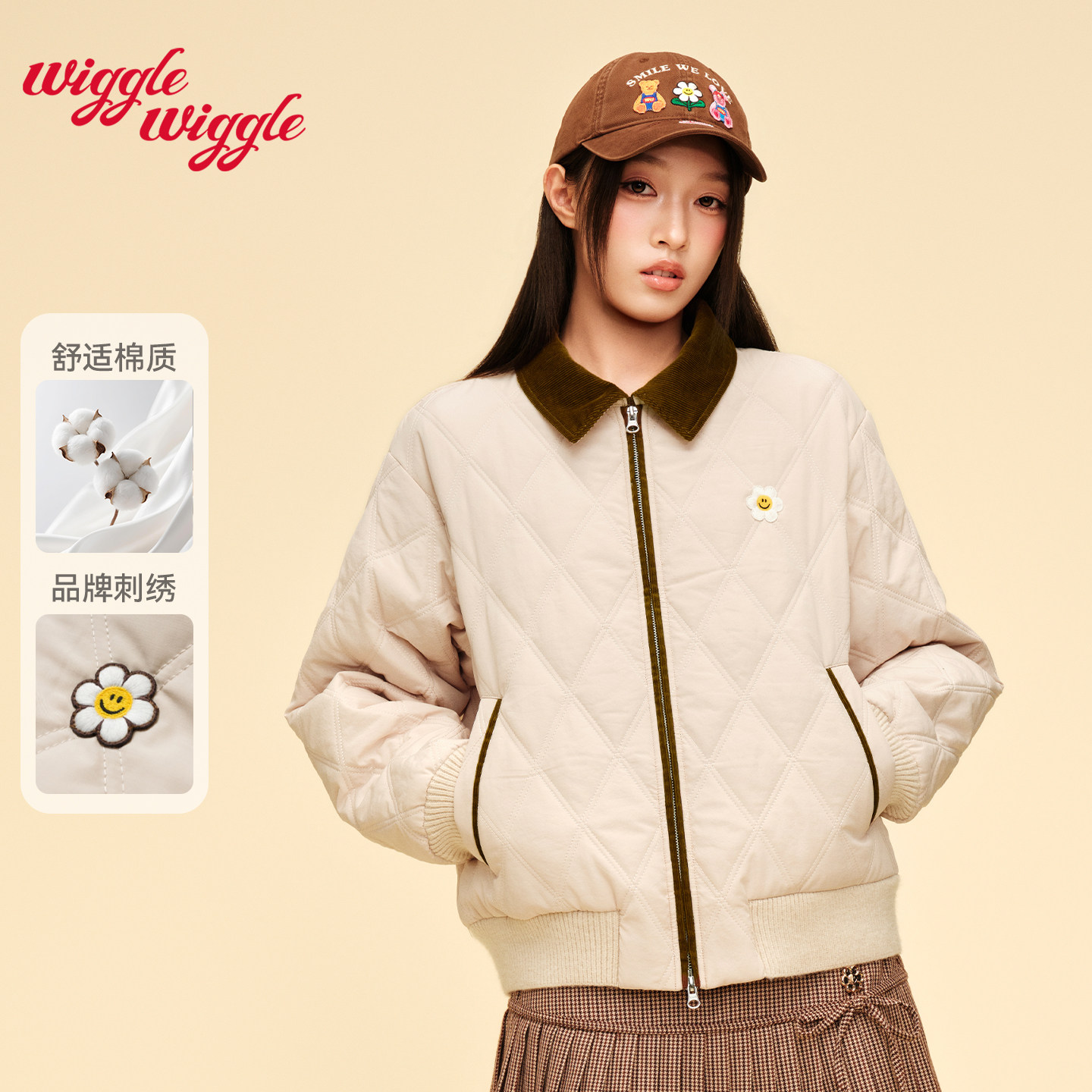 wigglewiggle26新品棒球夹克棉服