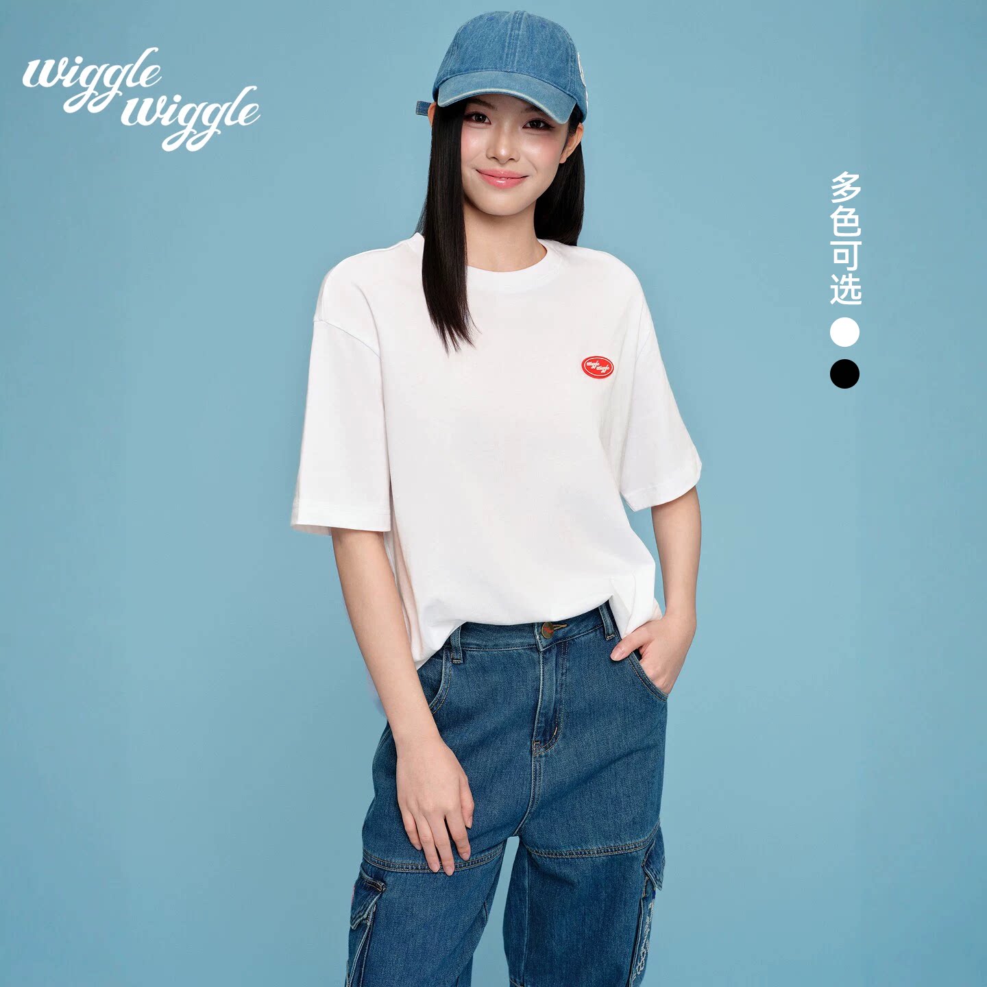 wiggle wiggle2026 新款韩国时尚印花oversize短袖T恤上衣