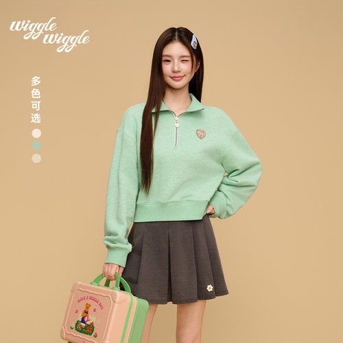 2026早春wiggle半拉链立领卫衣