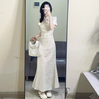 2025新款高级感连衣裙子女夏季气质新中式国风改良旗袍年轻款长裙
