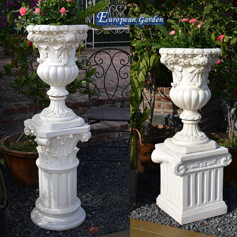 欧式复古罗马柱花盆摆件道具柱子底座户外花园庭院装饰婚庆路引