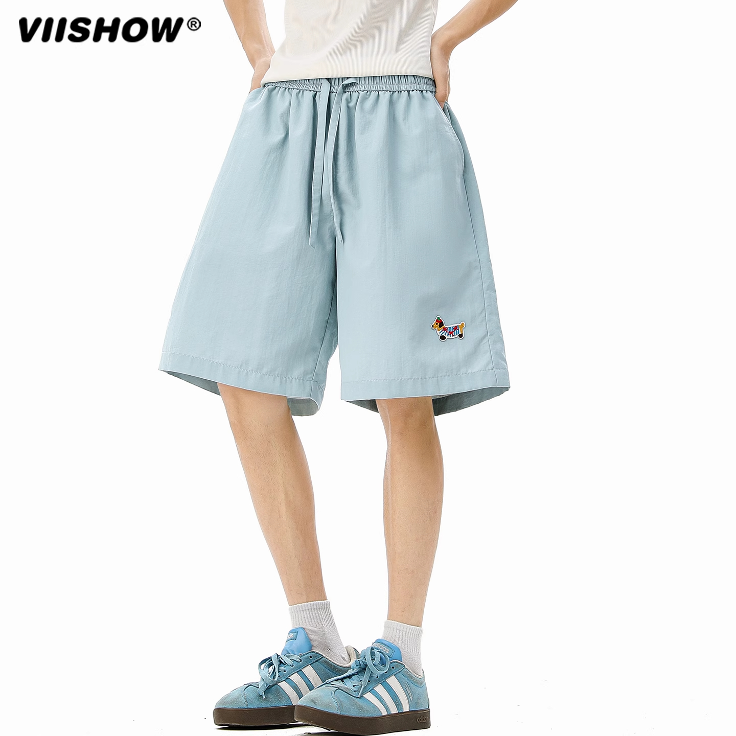 VIISHOW多巴胺腊肠狗短裤男款夏季潮牌运动五分裤子美式沙滩中裤