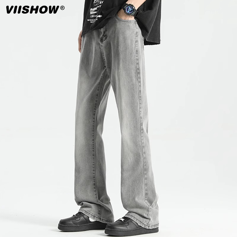 VIISHOW美式复古直筒牛仔裤男士夏季新品休闲长裤宽松直筒长裤子