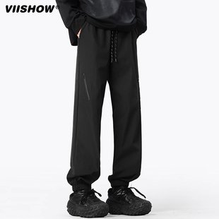 VIISHOW卫裤男款春季新款美式高街裤子潮牌痞帅直筒微喇裤高级感