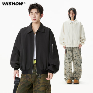 VIISHOWcleanfit翻领飞行夹克女男春季bomber休闲百搭棒球服外套