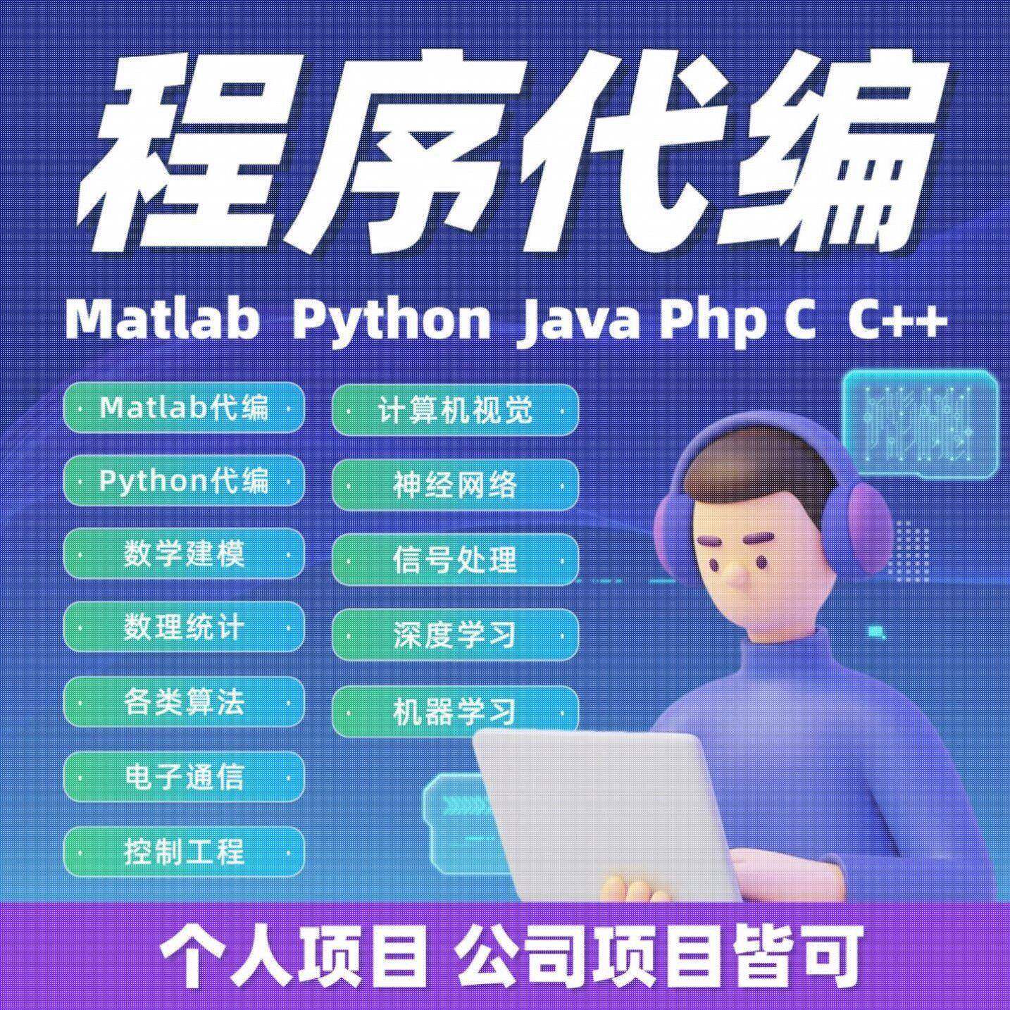 python代编程matlab定制程序代写代码编写算法C++代C语言帮做java