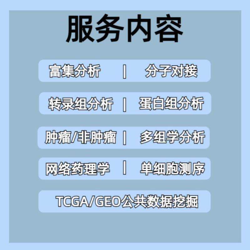 生信分析 细胞实验外包 单细胞 孟德尔 测序分析 国自然 分子对接