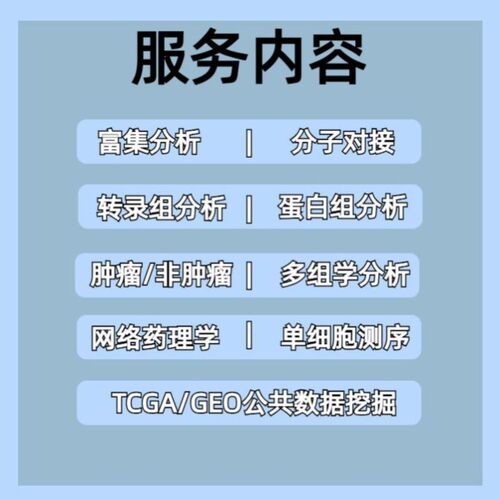 生信分析1-5分单细胞测序套餐TCGA GEO数据库挖掘