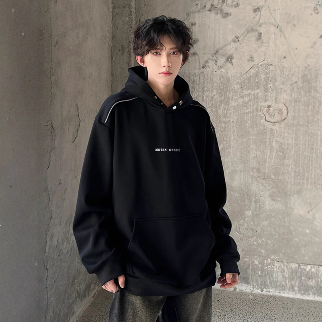美式高街连帽卫衣男秋冬潮牌