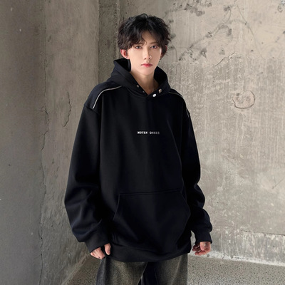 美式高街连帽卫衣男秋冬潮牌