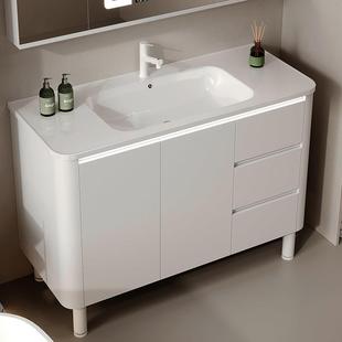 落地浴室柜下半部分单独柜体不带镜子陶瓷一体盆洗手脸盆柜洗漱台