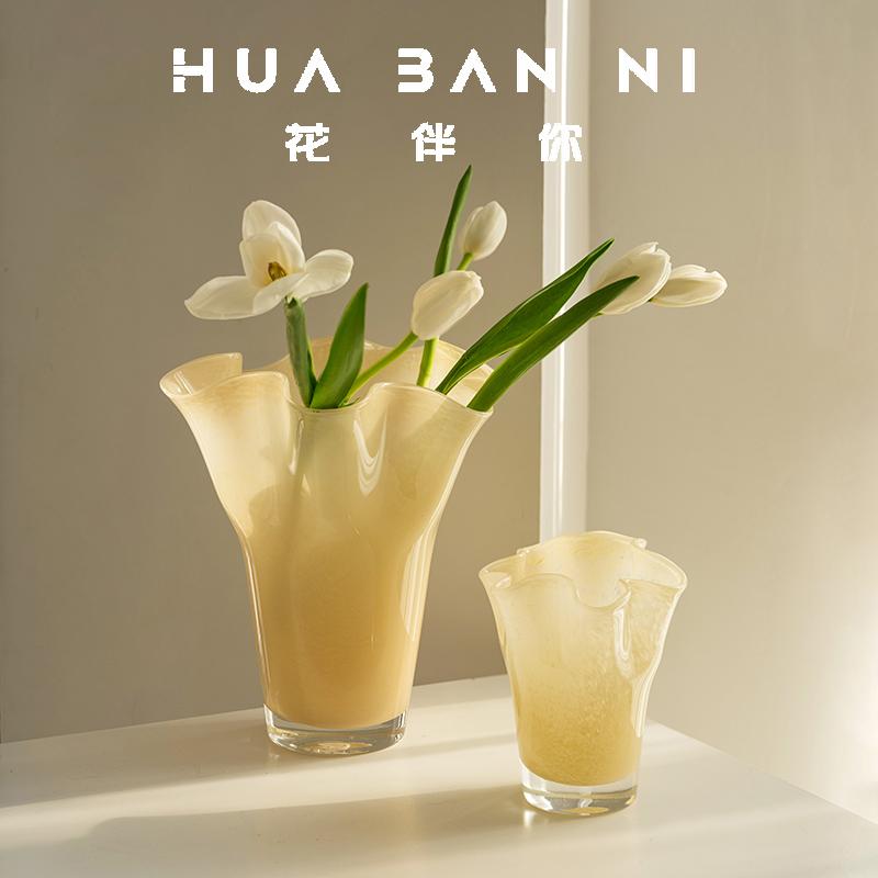 轻奢干花法式玻璃花瓶