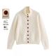 女春季 复古撞色纽扣针织开衫 A309法式 百搭毛衣外套 恩佳专享