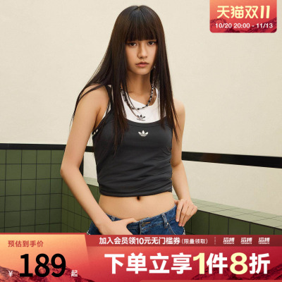 adidas阿迪达斯三叶草女子TANK休闲运动修身吊带背心KW4524