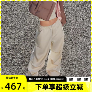 KS5958 adidas阿迪达斯三叶草女子滔搏运动休闲灯芯绒褶皱宽松长裤
