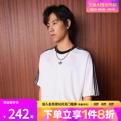 adidas阿迪达斯三叶草男子复古休闲文化宽松短袖圆领T恤KD5829