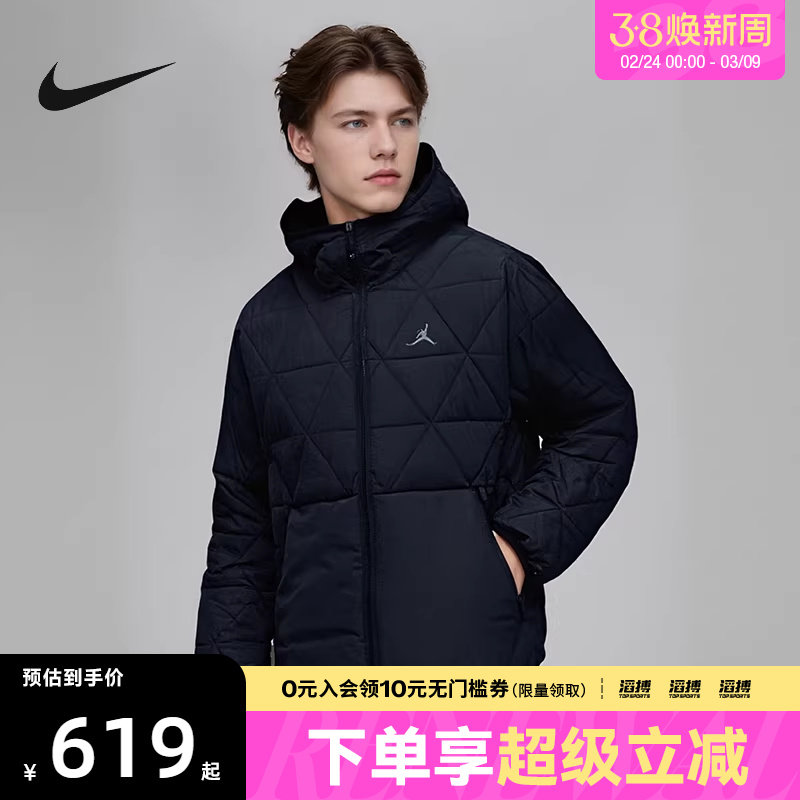 NIKE耐克男子J TF SPRT STMT MDWT运动休闲棉服外套FZ3163-010