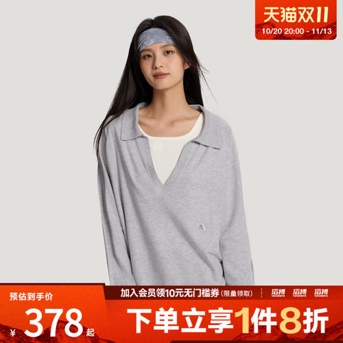 adidas阿迪达斯女子轻柔雅宽松针织衫运动休闲长袖T恤KX0225