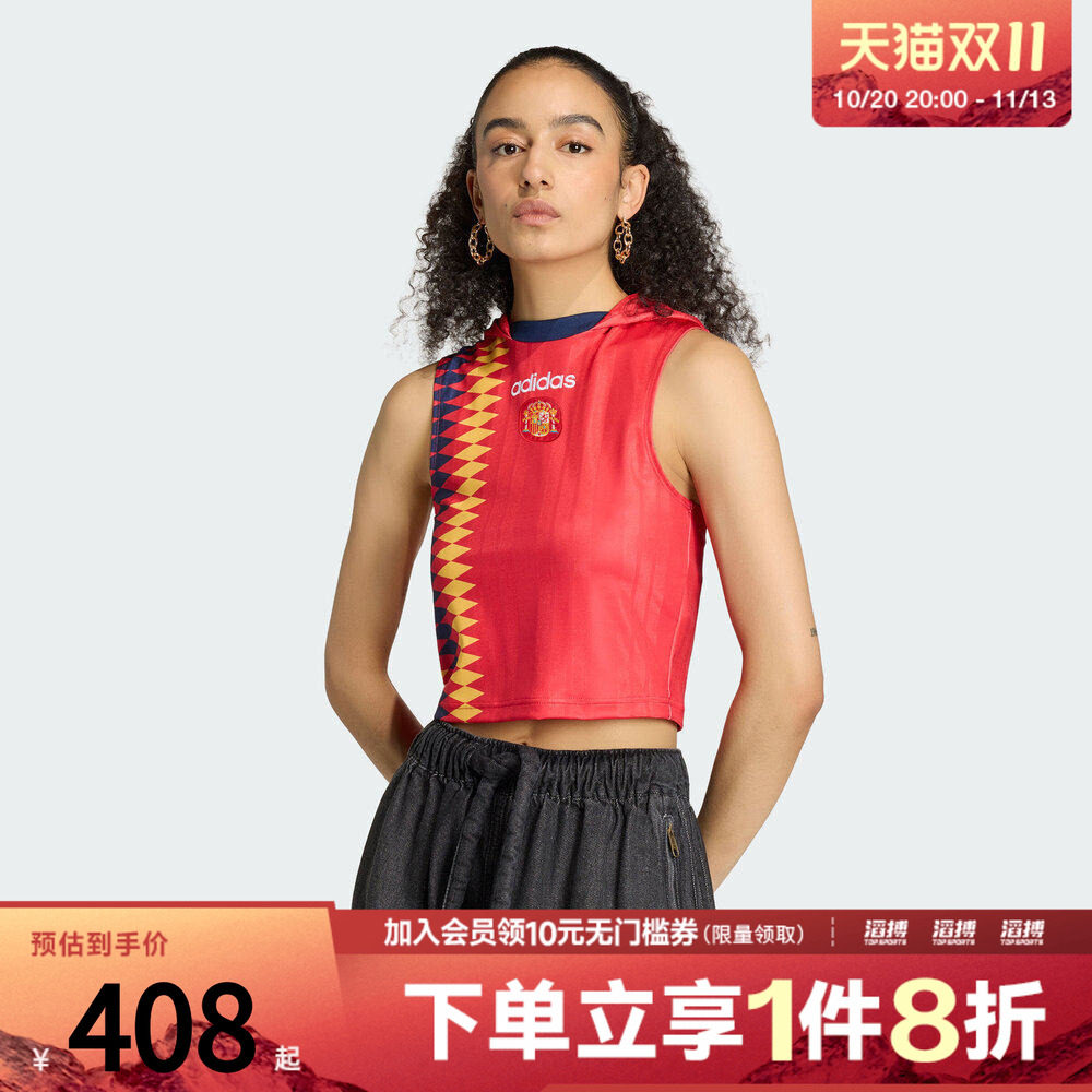 adidas阿迪达斯三叶草女子西班牙队休闲文化运动无袖背心KE2290