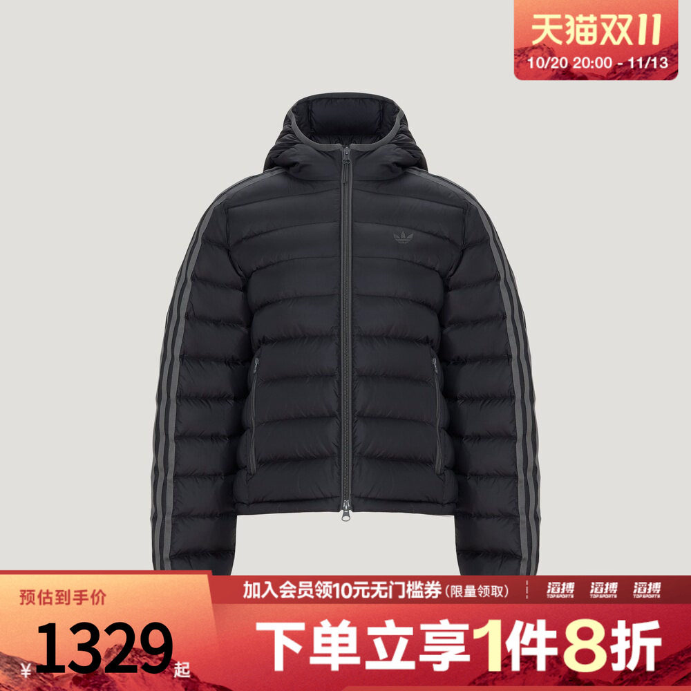 adidas阿迪达斯三叶草女子630蓬保暖鸭绒排骨羽绒服LH9616
