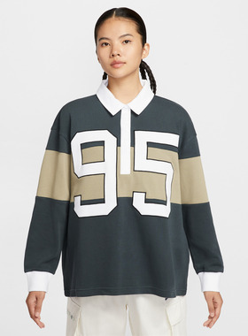 NIKE耐克女子运动训练休闲POLO衫长袖T恤HV4034-390