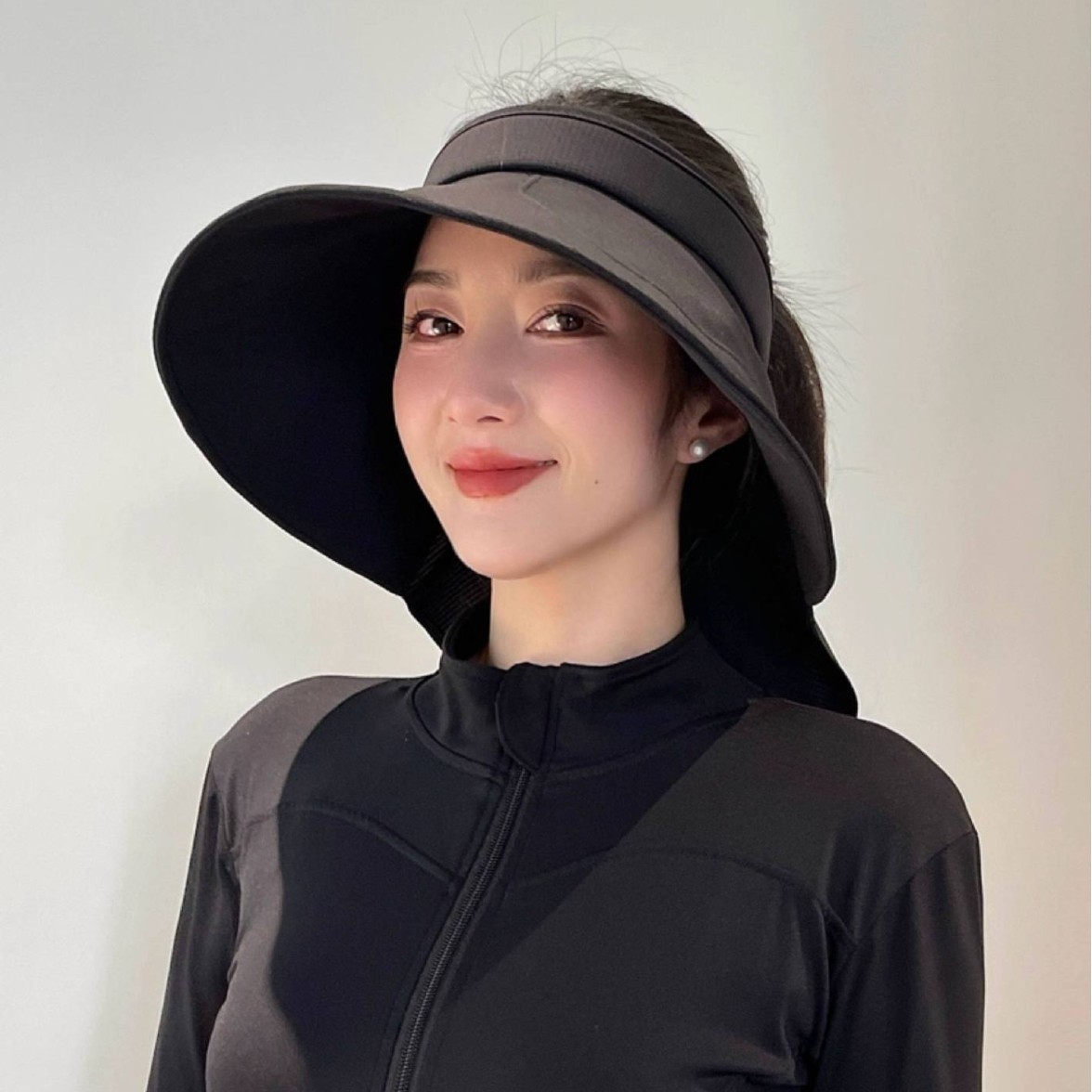 安全帽防晒遮阳罩抗UV帽檐透气披肩加宽加大夏季户外工地男女