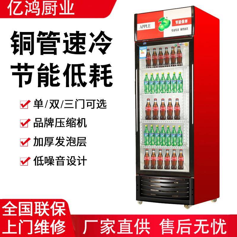 冷藏展示柜单门饮料柜商用双开门保鲜柜立式三门啤酒冰柜冰箱超市