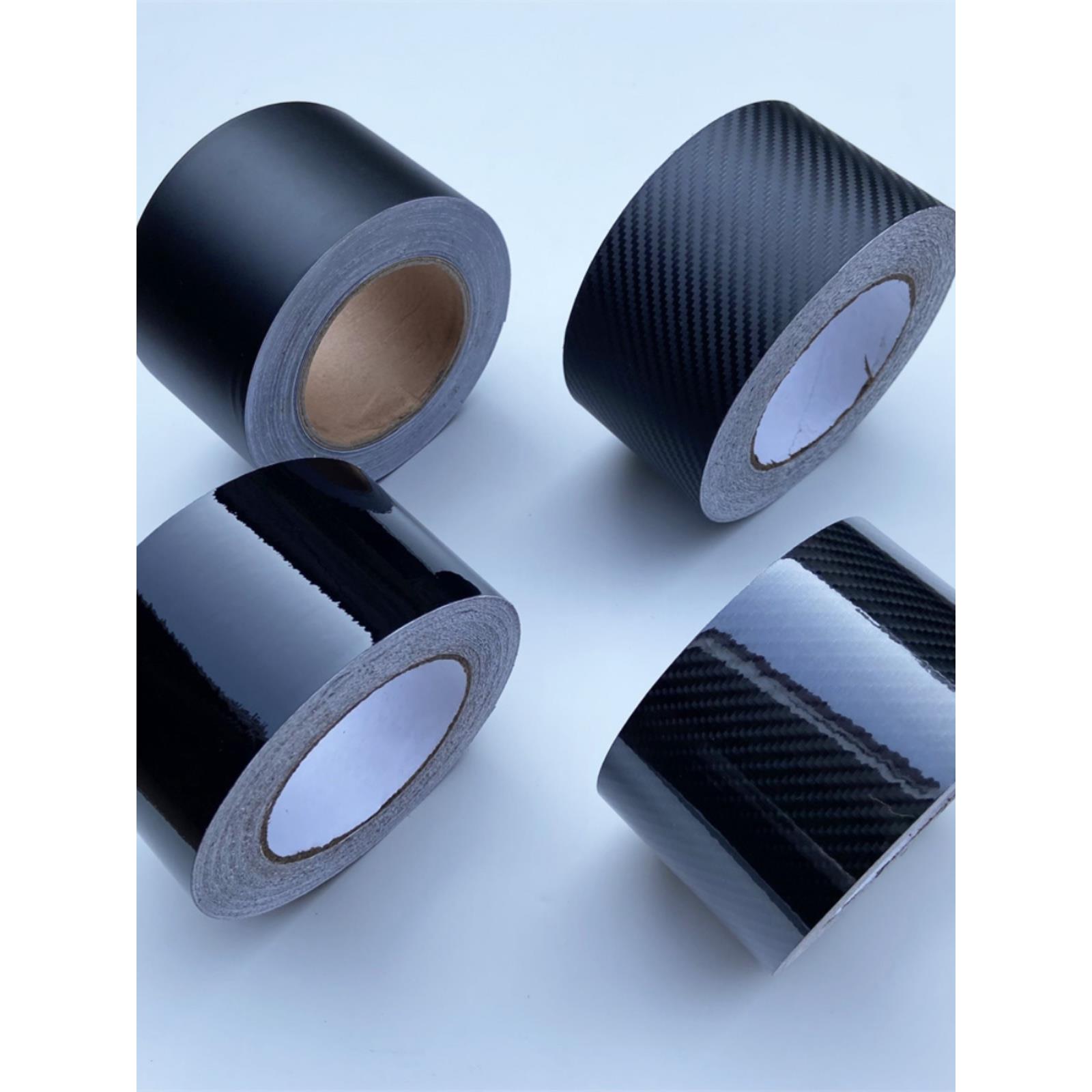 汽车碳纤维贴膜黑色内饰中控柱贴纸车身车顶哑光磨砂摩托车改色膜