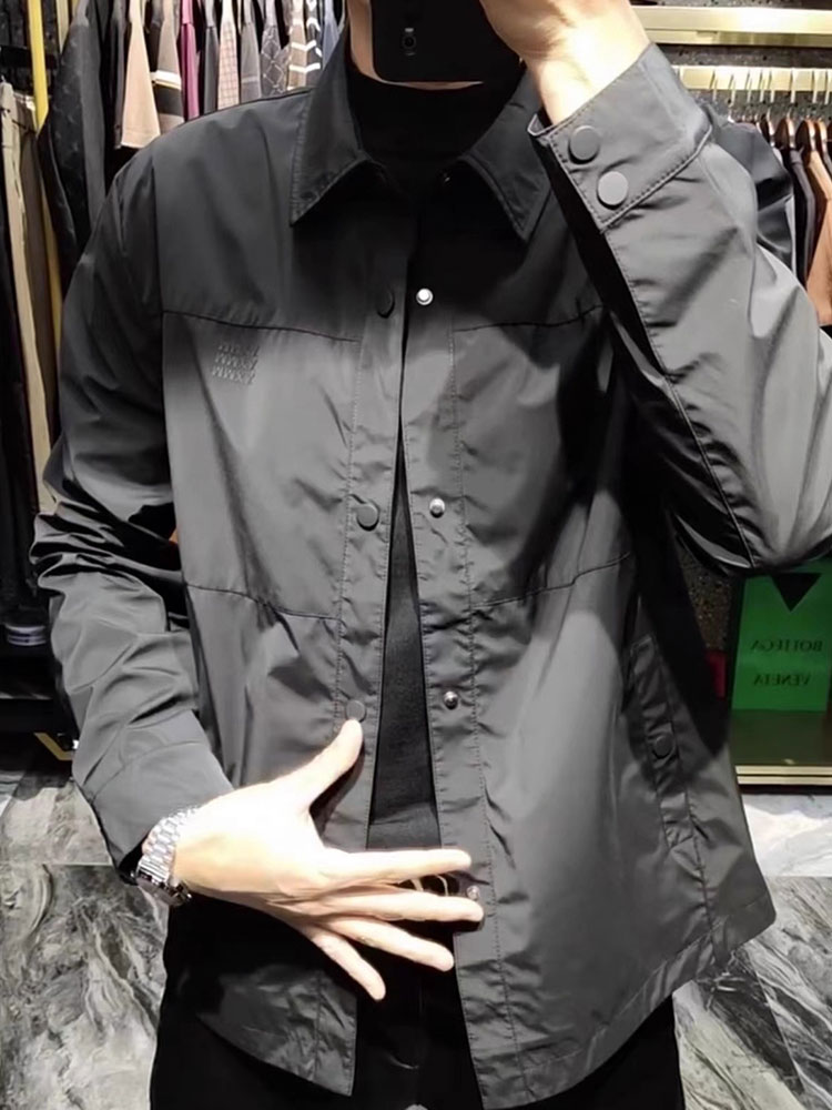 MK正品夹克外套男春秋季2025短款风衣高级感时尚百搭翻领男士上衣