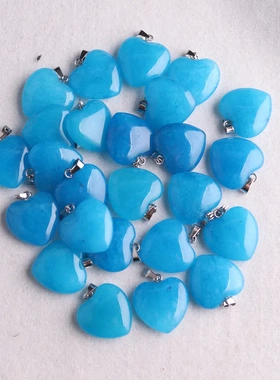 tiktok20毫米水晶玛瑙天然石桃心饰品配件心形项链吊坠