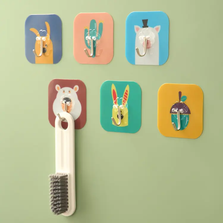 卡通挂钩强力粘免钉痕墙壁壁挂衣服挂钩厨房防水粘钩子