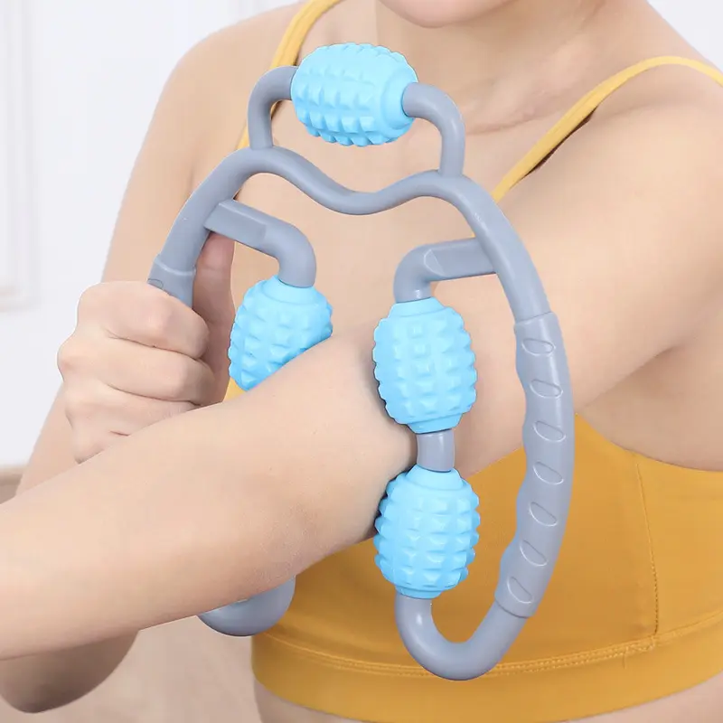 环形夹腿按摩器滚轮瘦小腿部肌肉放松腿部经络泡沫轴滚轴