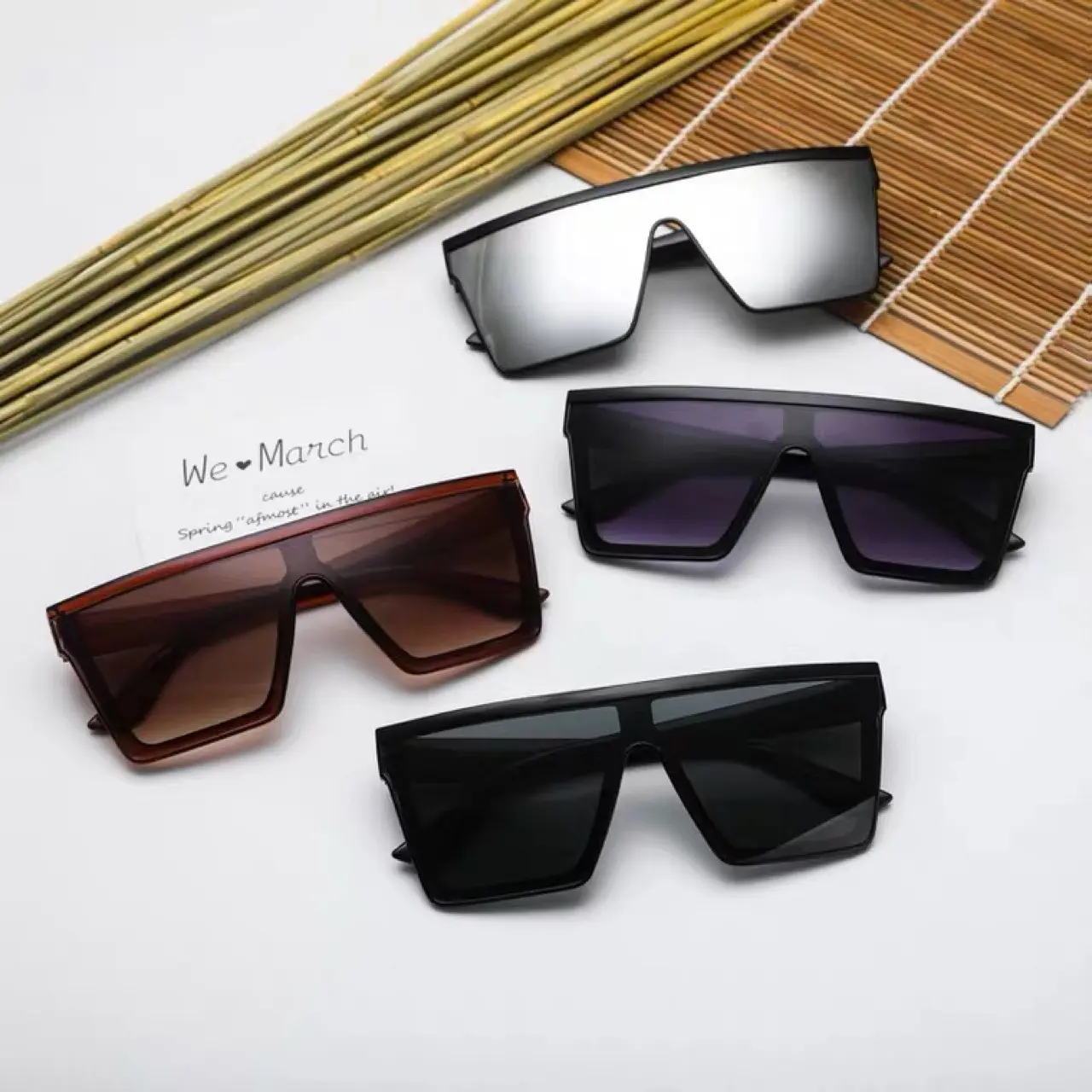 速卖潮流大框连体太阳镜男大象灰个性墨镜女户外沙滩旅游眼镜