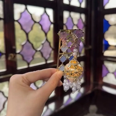 苏州文创拙政园鸳鸯馆紫藤花透光花窗发光灯笼冰箱贴旅游纪念礼物
