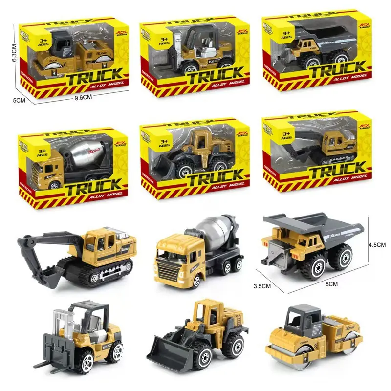 1:64合金小汽车模型滑行玩具金属工程车城市交通儿童男孩玩具