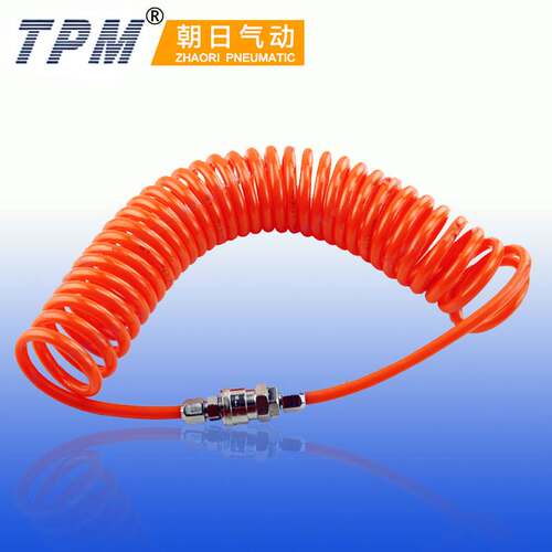 TPM朝日带弹簧管空压机皮管快速接头气管9米15米伸缩软管高压管子