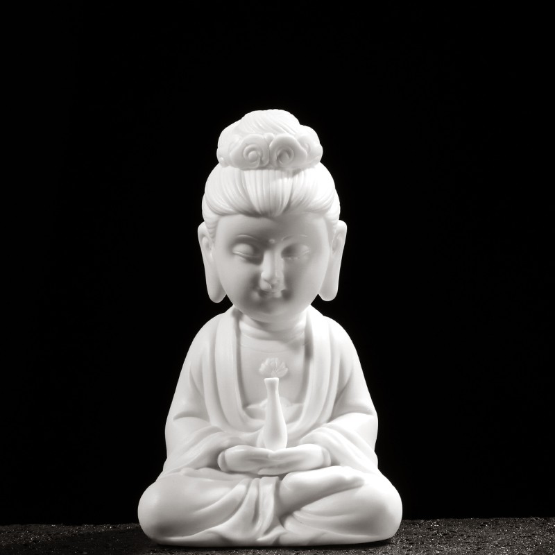 佛像小摆件手工陶瓷人物禅意如来观世音中式家居客厅玄关桌面装饰