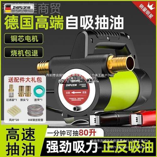 浦电动抽油12V2泵4V正反转柴TEX小芝型自吸泵油泵加油机设备直销