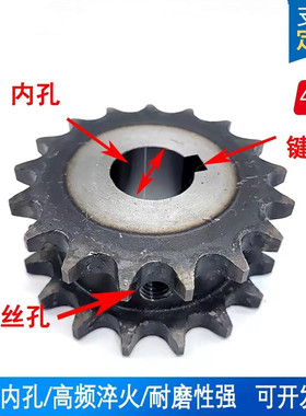 45钢材质非标双排链轮 双驱链轮4分08B链轮10齿-30齿 挂2根链条