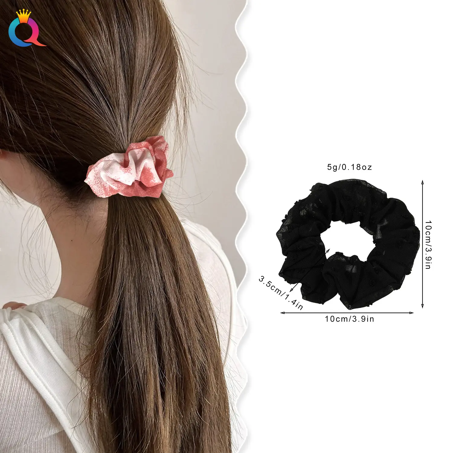 奇阅日韩爆款田园风大肠发圈碎花扎发丸子头法式头花发绳降价甩卖