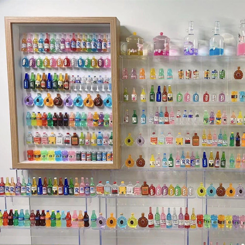 迷你微缩食玩仿真儿童过家家超市饮料酒瓶食物玩具树脂摆件