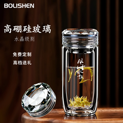 高硼硅双层隔热防烫鹅蛋泡茶杯子